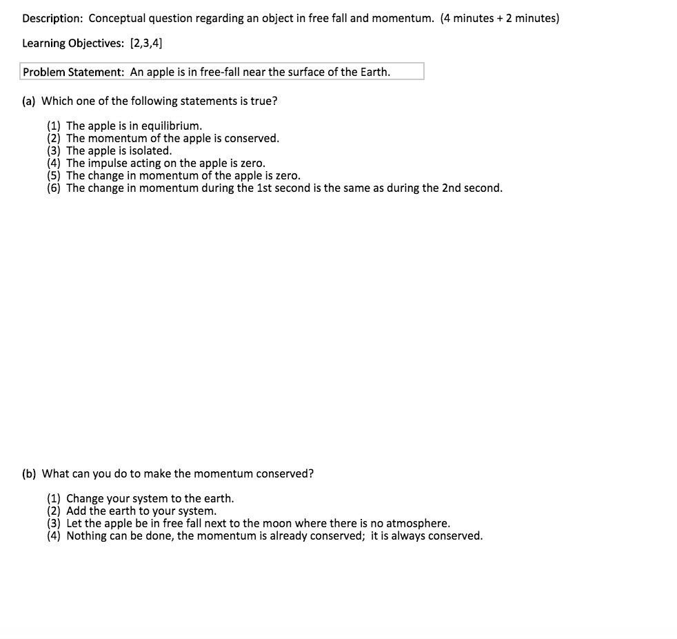 Free-falling apple worksheet