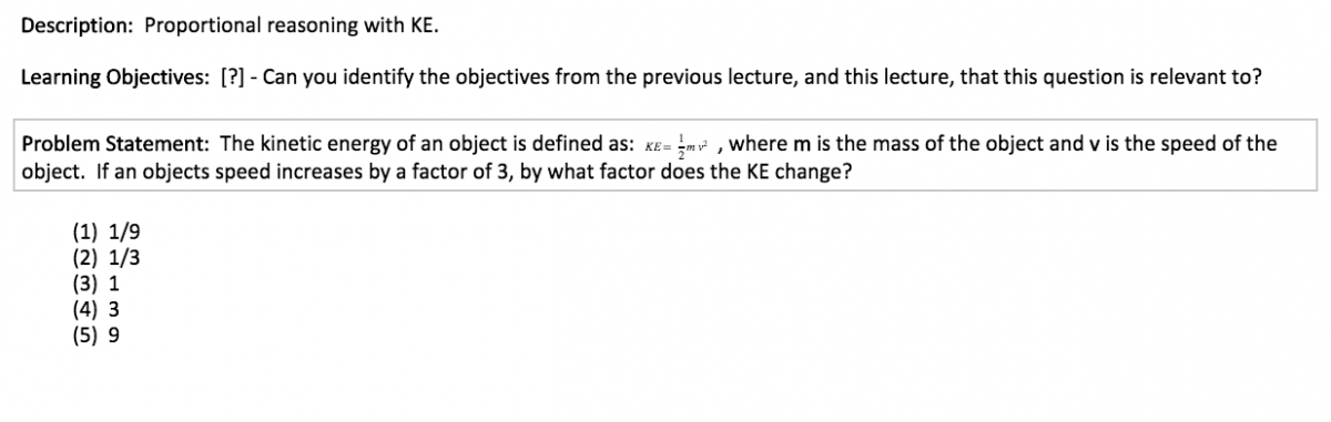Kinetic energy proportional reasoning worksheet